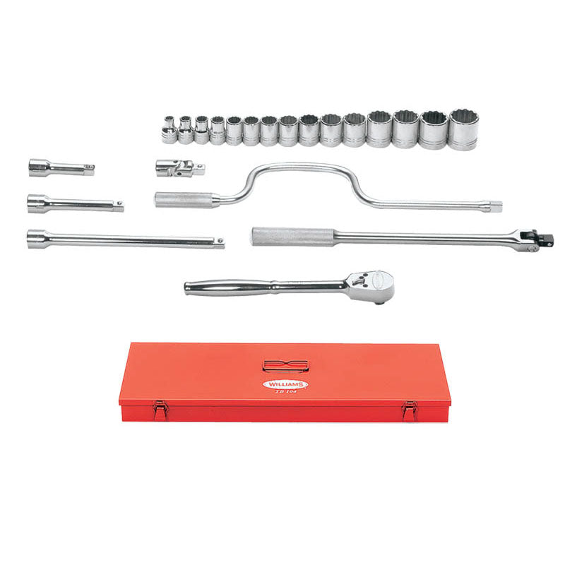Williams KP30WSS22FTB 22PC 1/2 DR STD SOCKET & TOOL SET