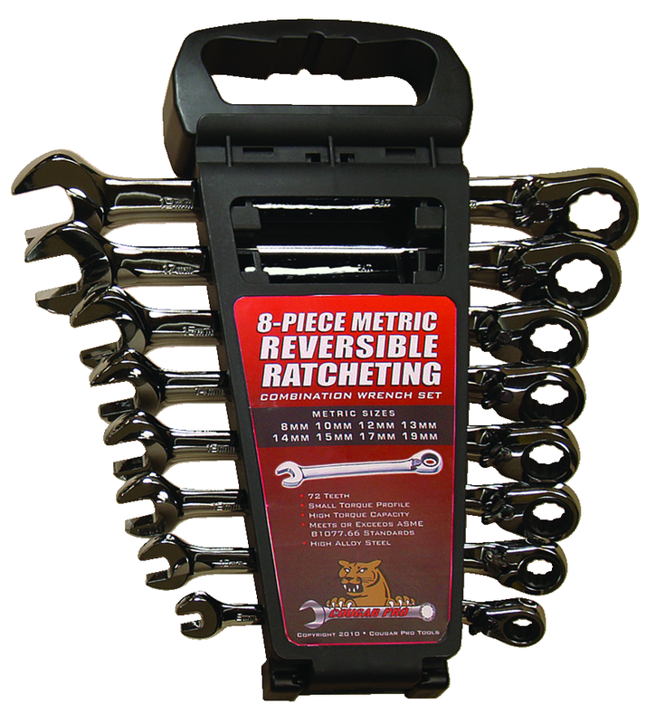 Wright Tool KP50M8MRCW 8 Pieces-8-19 mm - Reversible Ratcheting Combination Wrench Set