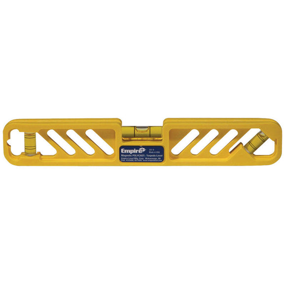 Empire KP753319 Model 331–9–9" Length–3 Vials (1 Plumb, 1 Level, 1 45°) - Magnetic Toolbox Level with Polycast Frame