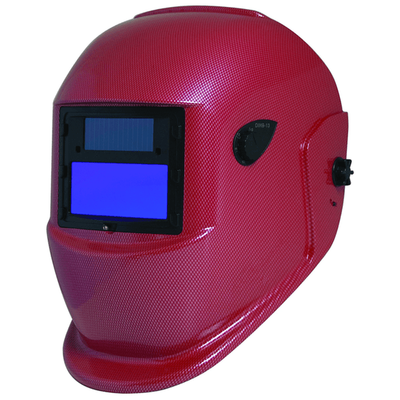 TEKZ KP8241260 Model 41260 - Solar Powered Welding Helmet - Red - Replacement Lens: 3.85" x 1.70" Part Model 41261