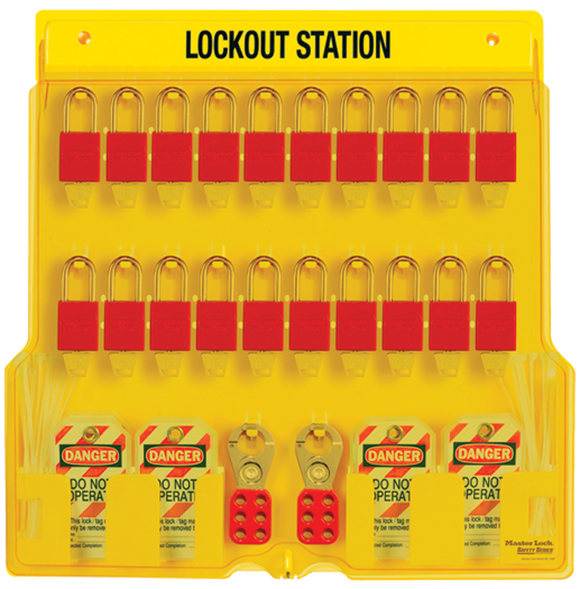 Master Lock KP901484B Padllock Wall Station - 22" x 22" x 1-3/4" - Unfilled, Base & Cover