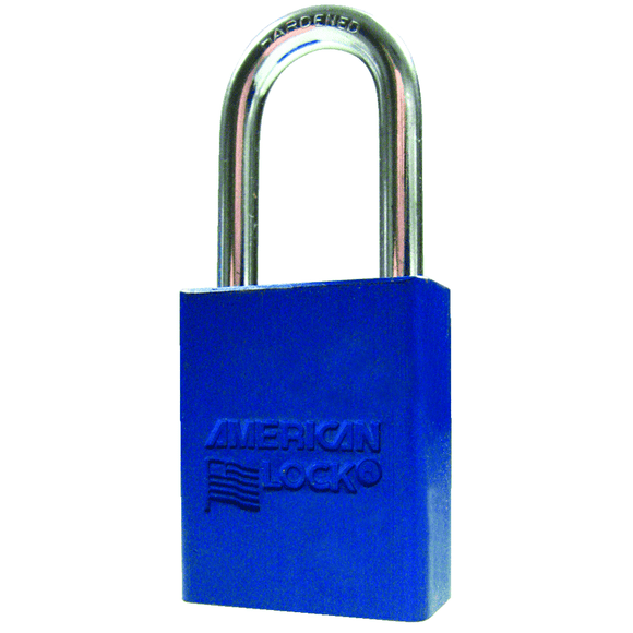 Master Lock KP90A1106BLU Aluminum Padlock 1 1/2" Body Width; Keyed: Different; Blue