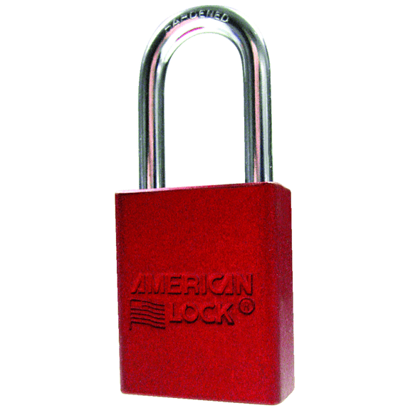 Master Lock KP90A1106RED Aluminum Padlock 1 1/2" Body Width; Keyed: Different; Red