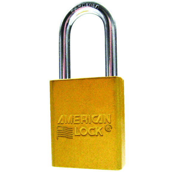 Master Lock KP90A1106YLW Aluminum Padlock 1 1/2" Body Width; Keyed: Different; Yellow