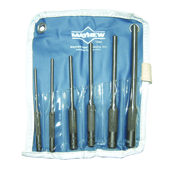 Mayhew KS50306RC 6 Pieces Roll Pin Punch Set-1/8" to 5/16" Diameter
