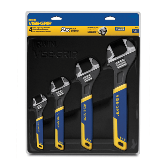 Irwin KX502078706 4 Pieces - Adjustable Wrench Set with Comfort Grip