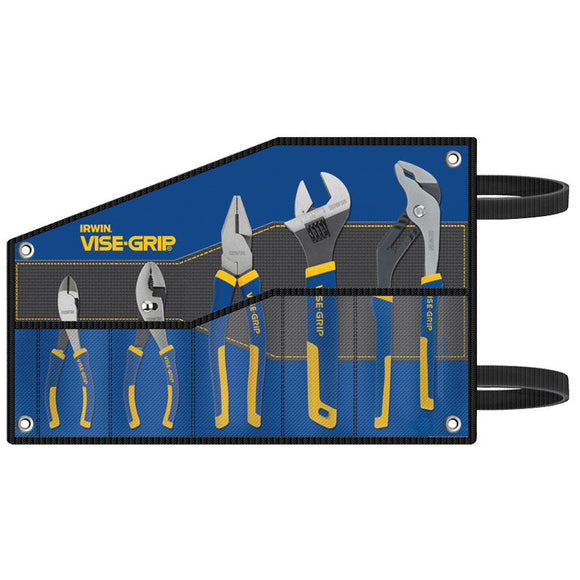 Irwin KX502078708 Vise-Grip Pliers Set - Model 2078708; 5 Pieces; Includes: 6" Diagonal Cutter, 6" Slip Joint, 8" Linesman, 10" Adjustable Wrench, 10" Groove Joint