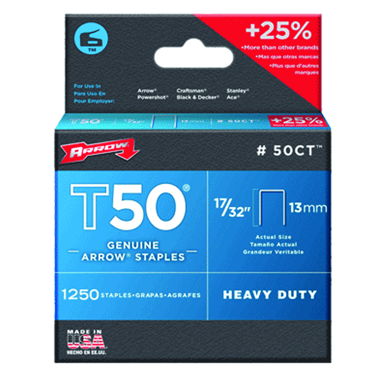 Arrow KX6050000 17/32" / 13 mm - T50 Ceiltile–1250 Standard Pack - Staples