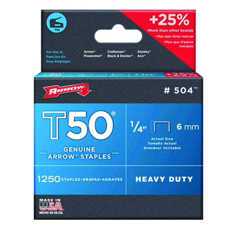 Arrow KX6050014 1/4" / 6 mm - T50–1250 Standard Pack - Staples