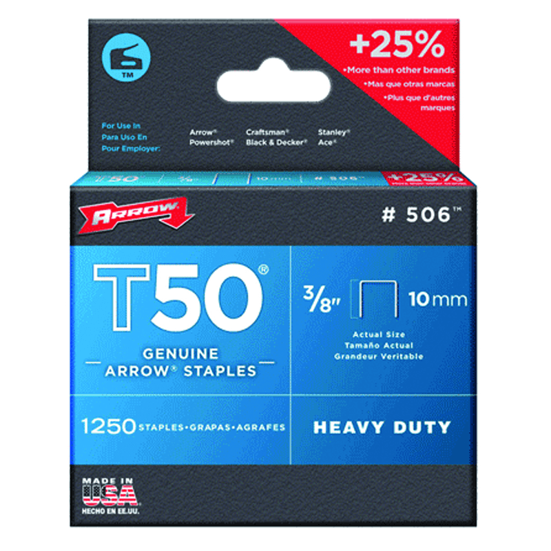 Arrow KX6050038 3/8" / 10 mm - T50–1250 Standard Pack - Staples