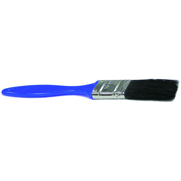 Weiler LD50F1P 1/2" - Black China Bristle Flat Oil & Chip / Plastic Handle Industrial Hand Brush