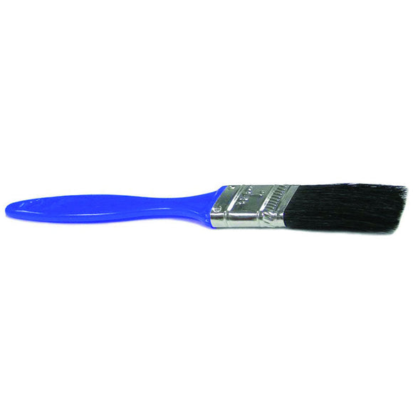Weiler LD50F2P 1" - Black China Bristle Flat Oil & Chip / Plastic Handle Industrial Hand Brush