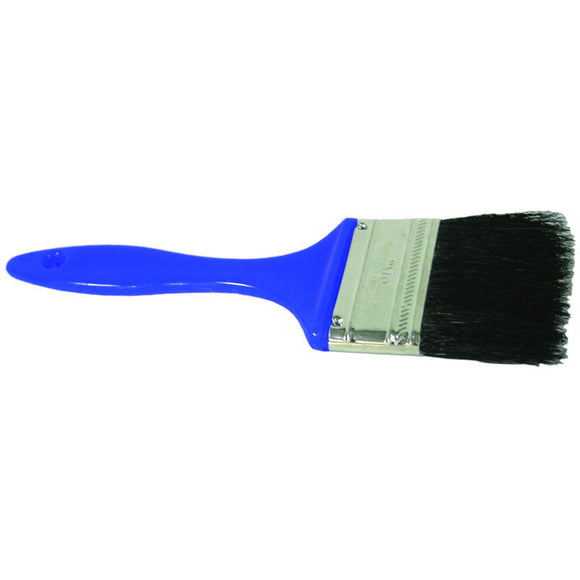 Weiler LD50F5P 2 1/2" - Black China Bristle Flat Oil & Chip / Plastic Handle Industrial Hand Brush