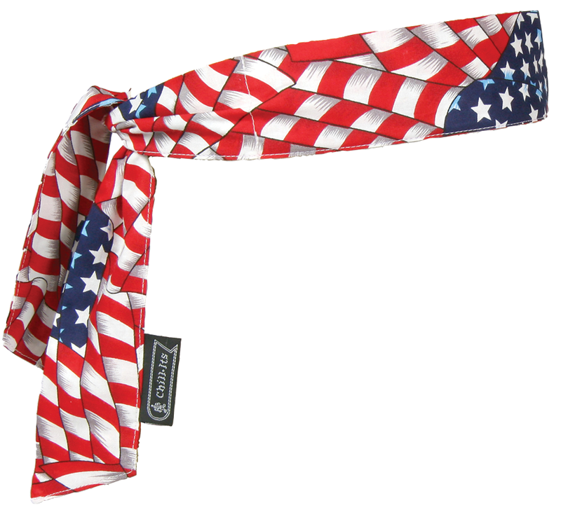Ergodyne LF656700SS 6700 Bandana/Headband Stars And Stripes Chill-Its