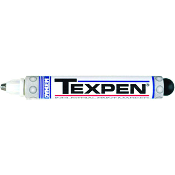 Dykem LL6016083 Texpen Medium Marker - Stainless Steel Ball Tip - White