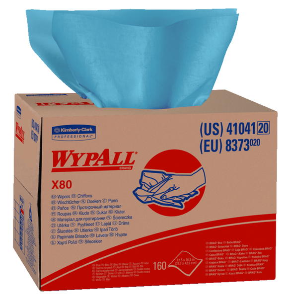 Kimberly-Clark LM5541041 12.5 x 16.8'' - Package of 160 - WypAll X80 Brag Box