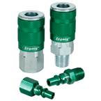 Legacy LX55A71452B Model A71452B–1/4" Body x 1/4" NPT–3 Pieces - Green ARO Coupler & Plug Kit