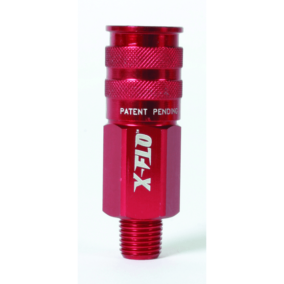 Legacy LX55A73426DX Model 73426DX - Industrial Type D–1/4 Male NPT - Red Anodized - ColorConnex X-Flo Coupler