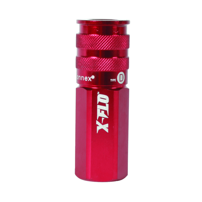 Legacy LX55A73610DX Model A73610DX - Industrial Type D–3/8 Female NPT - Red Anodized - ColorConnex X-Flo Coupler