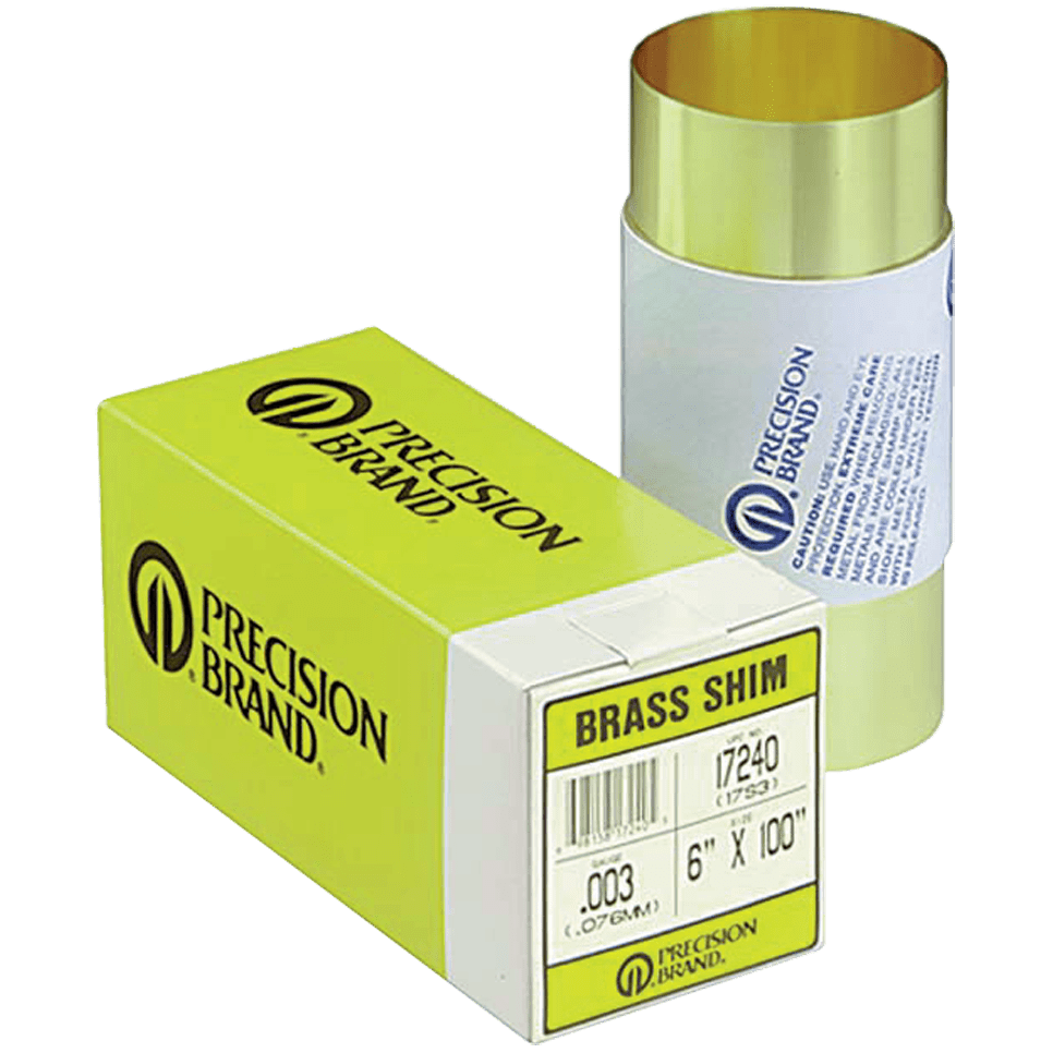 Precision Brand MA5217715 Brass Shim Stock Roll - 6" x 180" (0.012" Thickness)