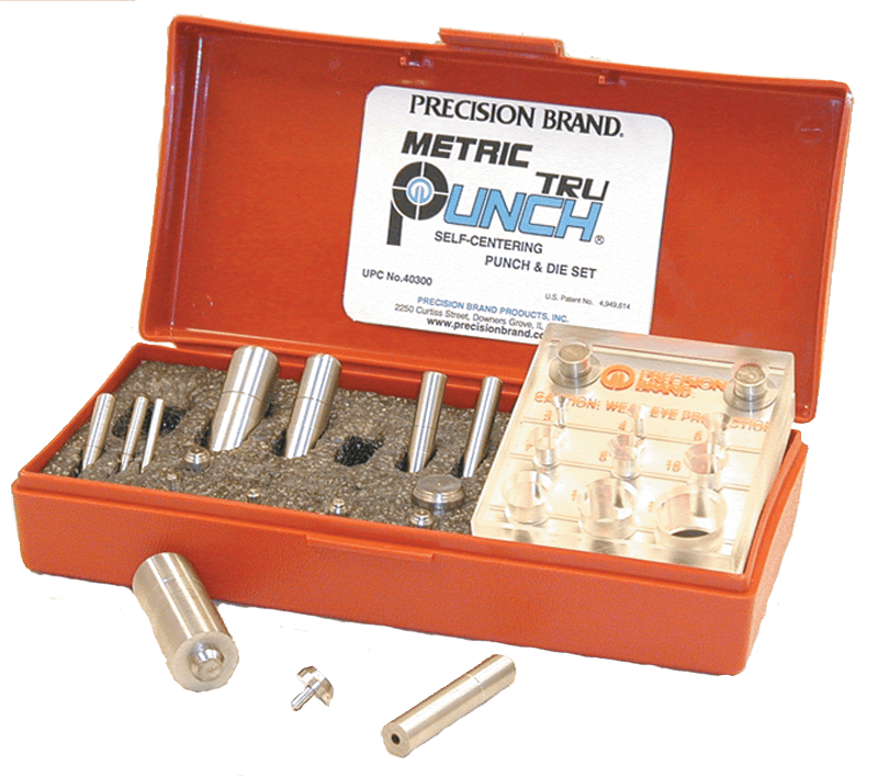 Precision Brand MA5240300 Metric 10 Tru-Punch Punch & Die Set - Model 40300; 20mm Maximum OD; 0.25mm Maximum Material Thickness