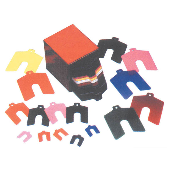 Precision Brand MA5342904 Plastic Slotted Shim Sets-170 pcs/ 10each 0.0005"-0.060", Size - AA-1" x 1"