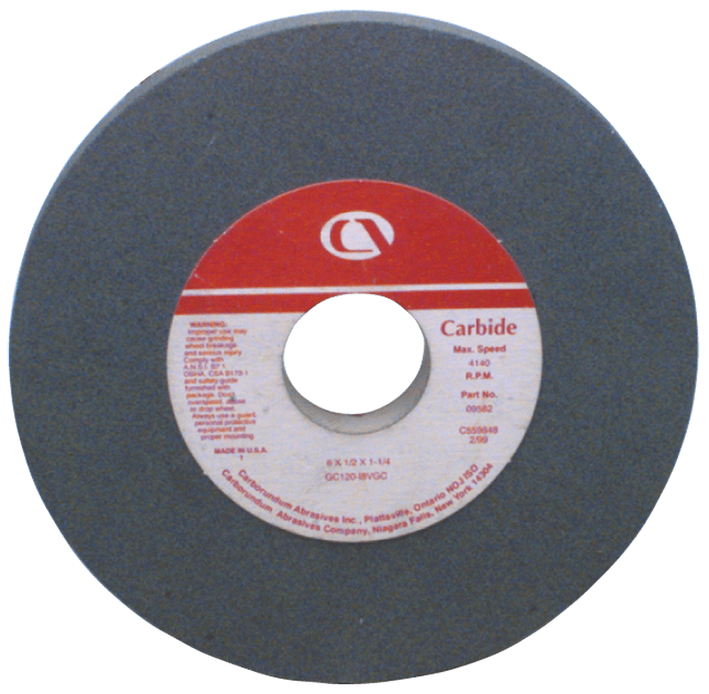 Carborundum MG3709582 6" x 1/2" x 1 1/4" - Silicon Carbide (GC) / 120I Type 1 - Surface Grinding Wheel