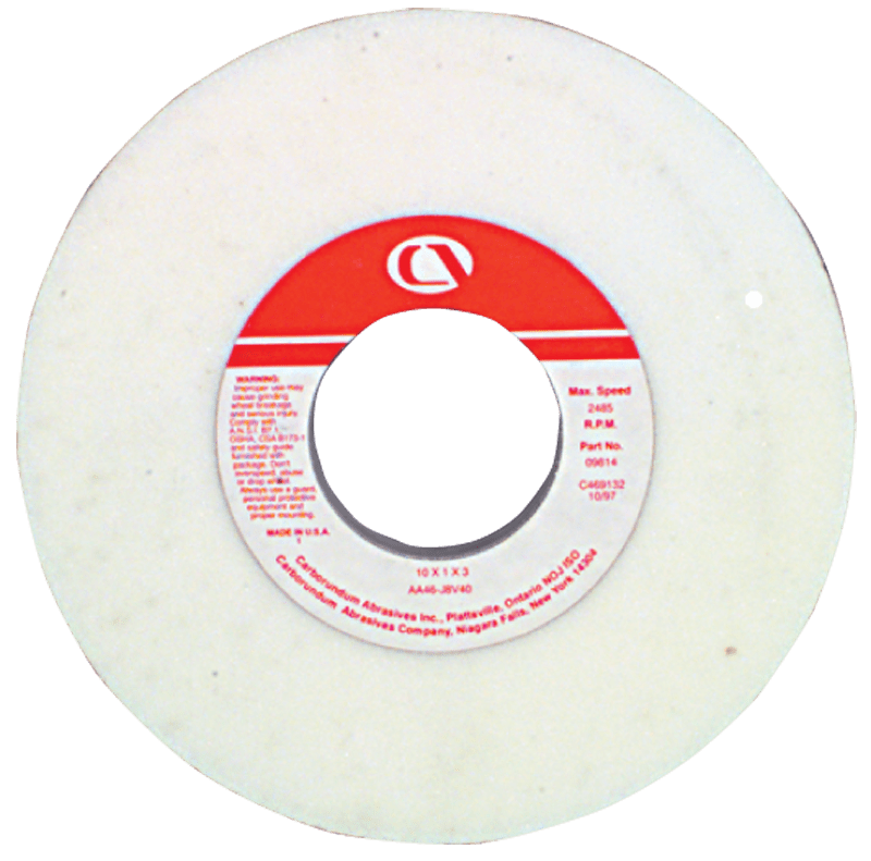 Carborundum MG3709827 8" x 3/4" x 1 1/4" - Aluminum Oxide (AA) / 46J Type 1 - Surface Grinding Wheel