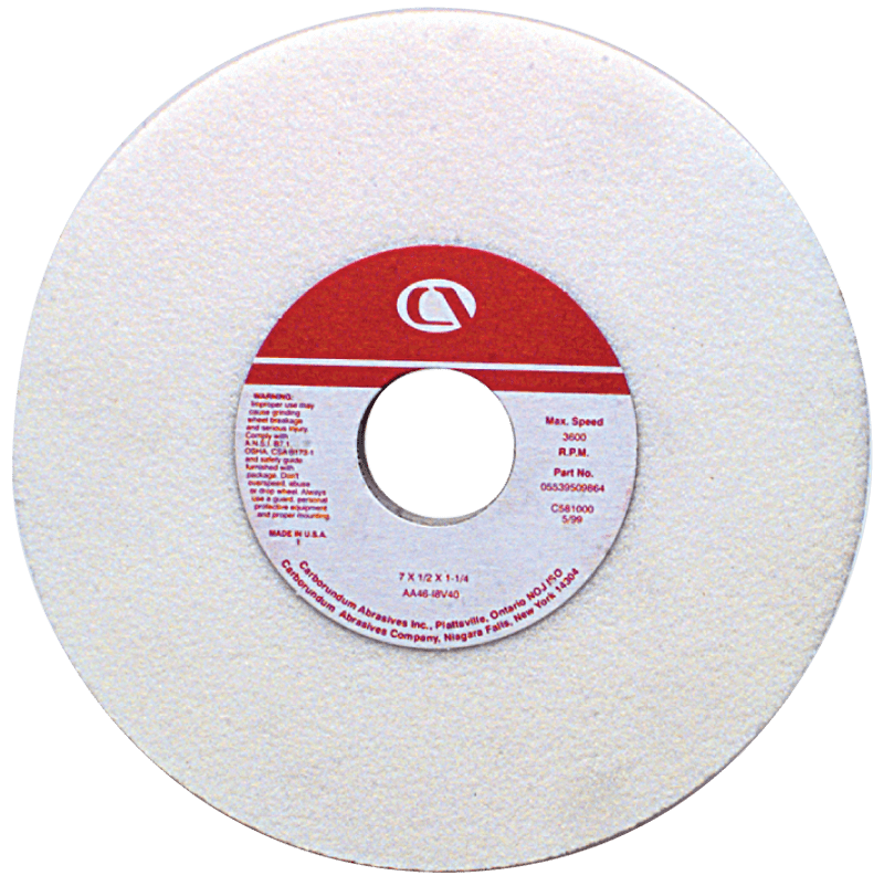 Carborundum MG3709854 7" x 1/2" x 1 1/4" - Aluminum Oxide (AA) / 80K Type 1 - Surface Grinding Wheel