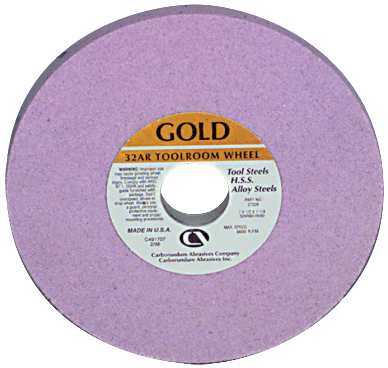 Carborundum MG3727688 7" x 1/4" x 1 1/4" - Aluminum Oxide (32AR) / 46J Type 1 - Surface Grinding Wheel