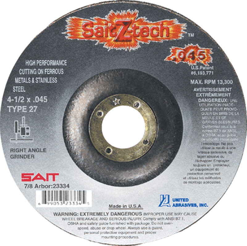 United Abrasives / Sait MG4122021 4 1/2" x 0.045" x 7/8" - Aluminum Oxide - Depressed Center Wheel
