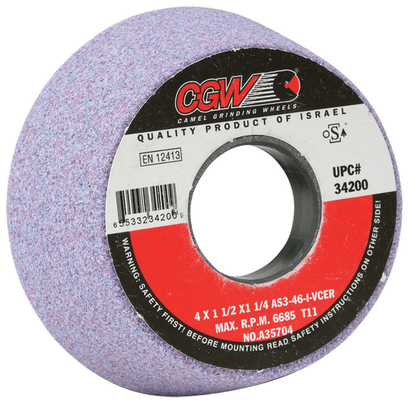 CGW MG9034200 4" x 1-1/2" x 1-1/4" - Type 11 - AS3-46-I-VCER - Tool & Cutter Grinding Wheel