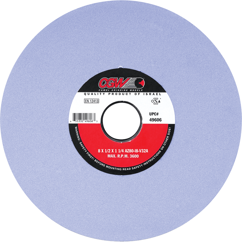 CGW MG9034328 7" x 1/2" x 1 1/4" - Aluminum Oxide (AZ) / 80H Type 1 - Surface Grinding Wheel