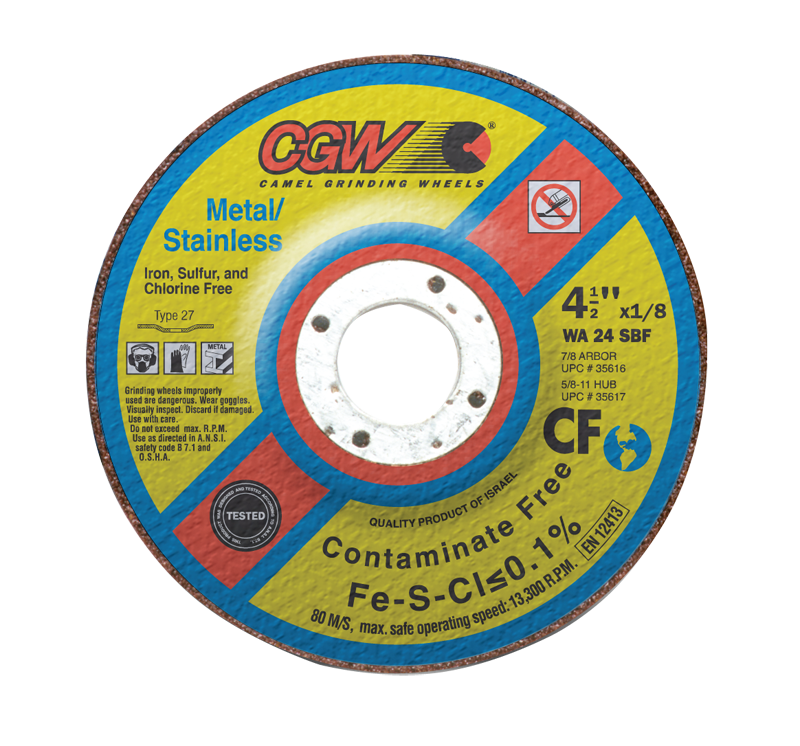 CGW MG9035677 7" x 1/4" x 7/8" - White Aluminum Oxide WA24-SBF - Depressed Center Wheel