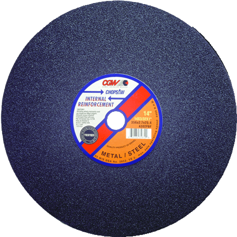 CGW MG9036122 14" x 3/32" x 1" - A30-NBF Aluminum - Aluminum Oxide Reinforced Cut-Off Wheel