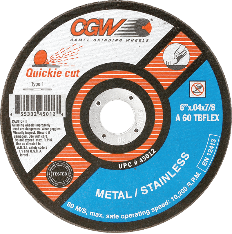 CGW MG9045012 6" x 0.040" x 7/8" - A60-TB-Flex - Aluminum Oxide Reinforced Cut-Off Wheel