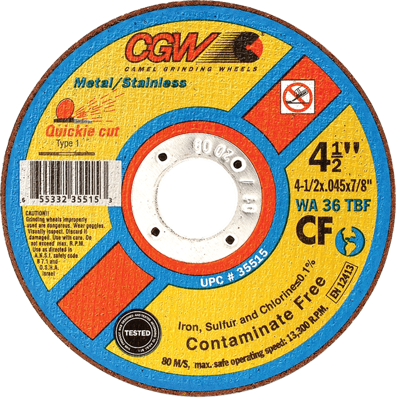 CGW MG9045017 6" x 0.045" x 7/8" - White Aluminum Oxide - WA36-TBF - Depressed Center Wheel