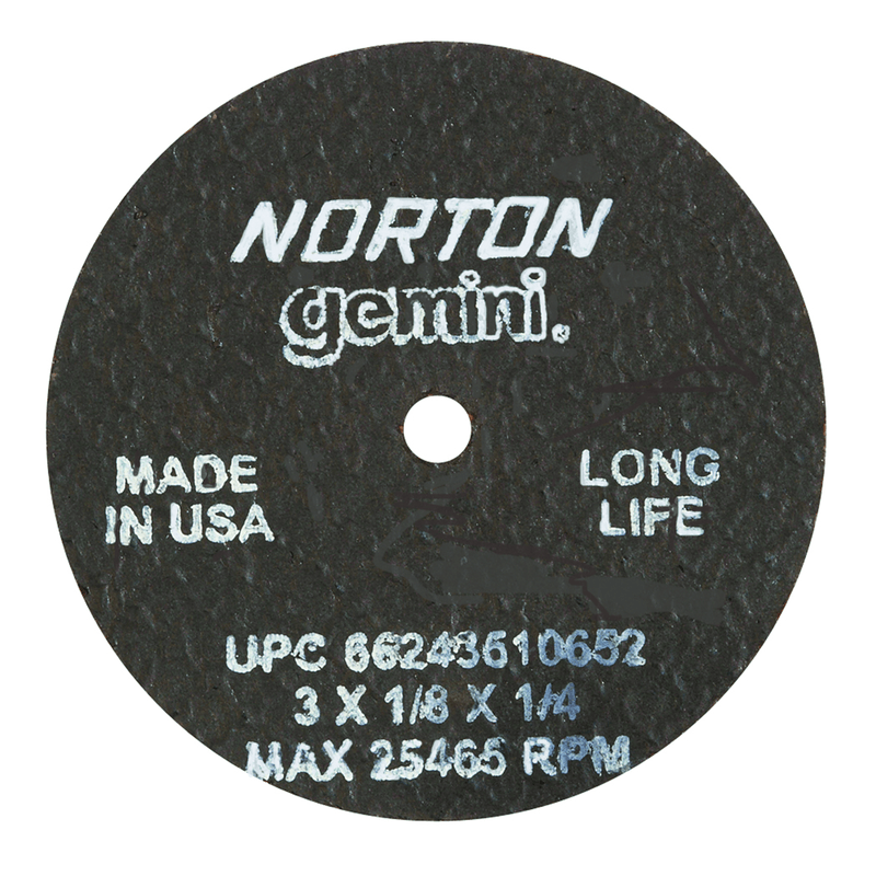 Norton Abrasives MH60040010659 4" x 1/8" x 3/8" Gemini Small Diameter Cut-Off Wheel Aluminum Oxide