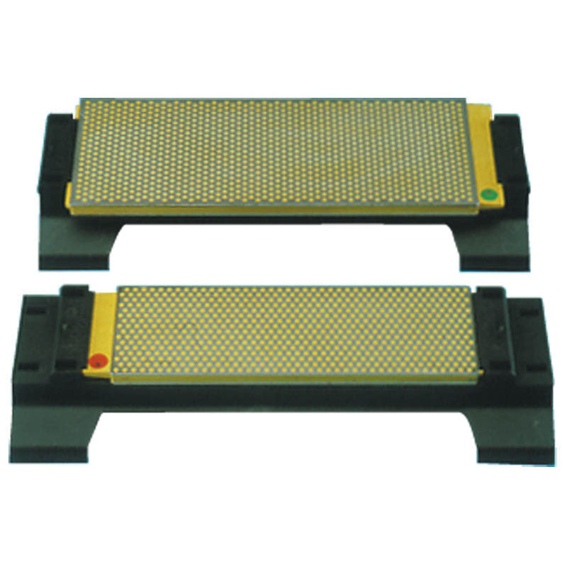 DMT MJ6500365 8" x 2 5/8" x 3/8" - X-Fine/Fine Grit - Rectangular Duosharp Bench Model Diamond Whetstone in Hardwood Box