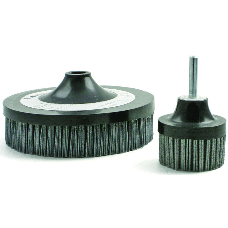 Brush Research MJ73GD31180SN 3" x 1"-180 Grit Silicon Carbide Nylon - Deburr, Surface Finish, Edge - Hex Drive Brush