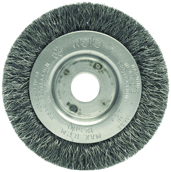 Weiler MK5100204 3" Diameter-3/8"-1/2" Arbor Hole - Crimped Steel Wire Straight Wheel