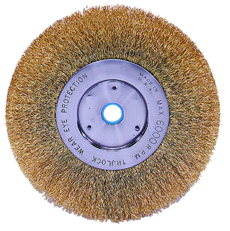 Weiler MK5101415 6" x 5/8"-1/2"-0.005" Wire Size - Brass Non-Sparking Wire Wheel