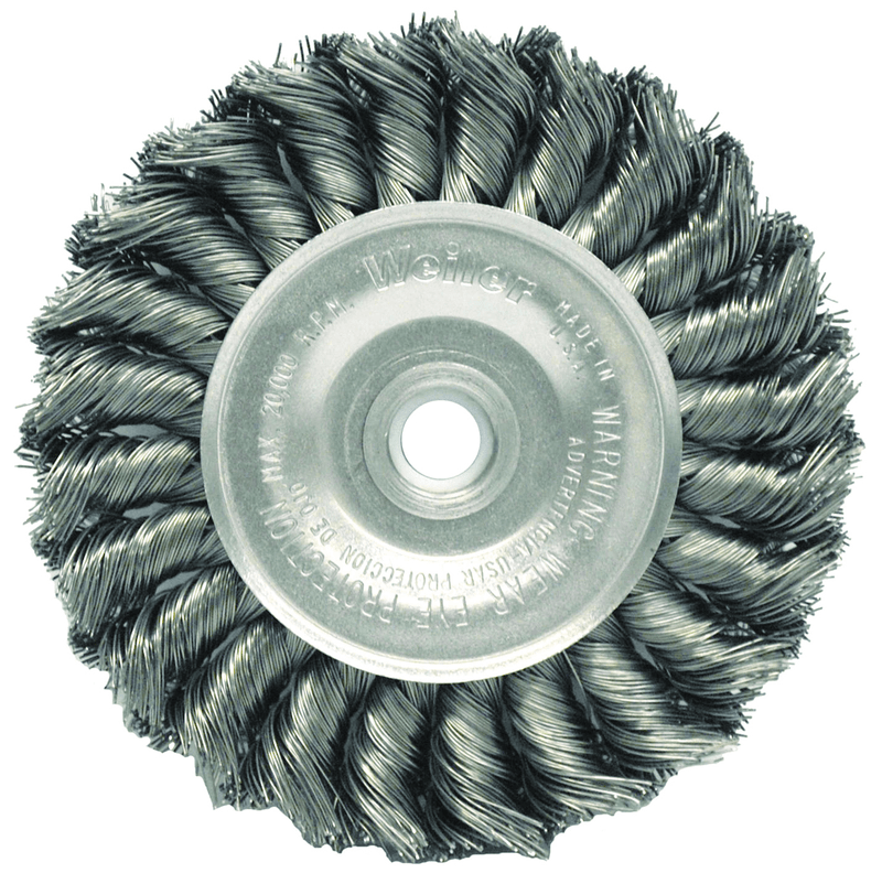 Weiler MK5108034 4" Diameter-3/8"-1/2" Arbor Hole - Knot Twist Steel Wire Straight Wheel