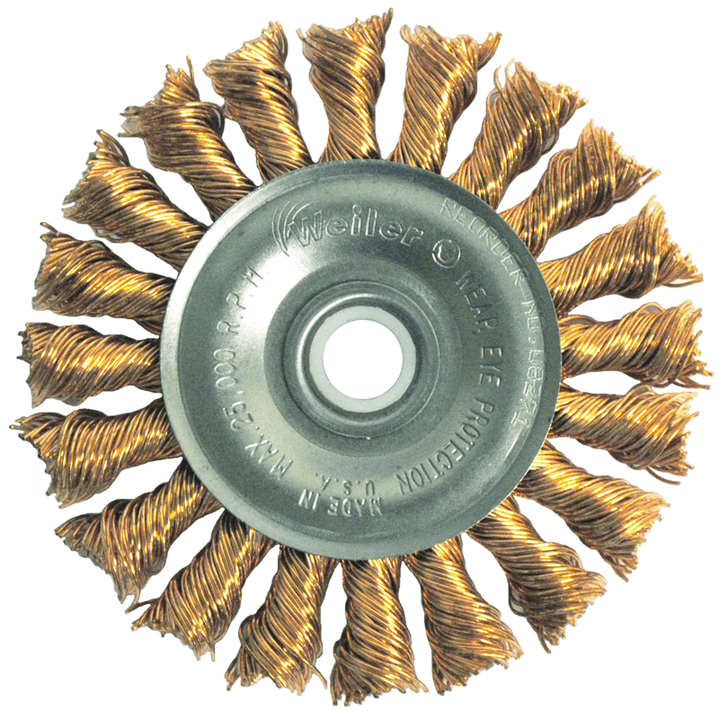 Weiler MK5108271 3 x 1/2"-3/8" - .020 Wire Size - Bronze Non-Sparking Wire Wheel