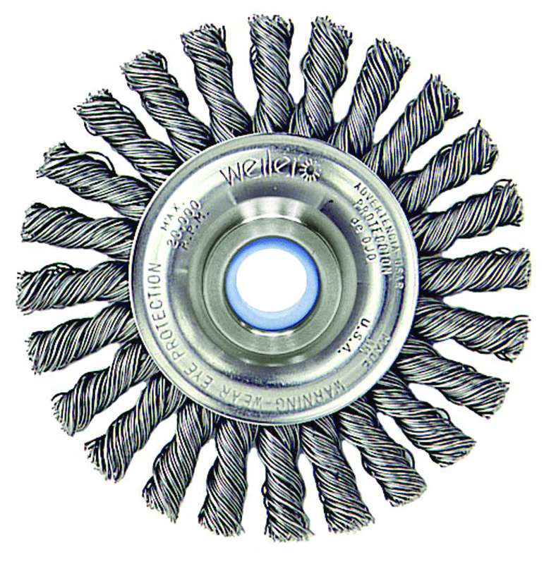 Weiler MK5108534 4" Diameter-1/2"-3/8" Arbor Hole - Cable Twist Steel Wire Straight Wheel