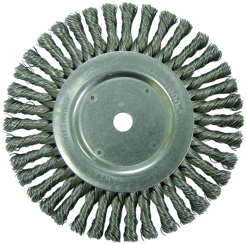 Weiler MK5108615 8" Diameter-5/8" Arbor Hole - Cable Twist Steel Wire Straight Wheel
