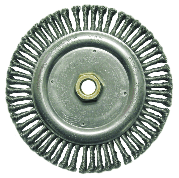 Weiler MK5109000 6-7/8" Diameter-5/8"-11 Arbor Hole - Stringer Bead Twist Steel Wire Straight Wheel