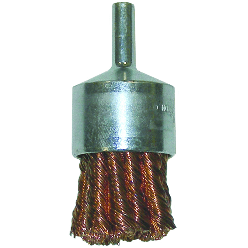 Weiler MK5110067 1 1/8" Knot Wire End Brush-0.020", Bronze - Non-Sparking Wire Wheel