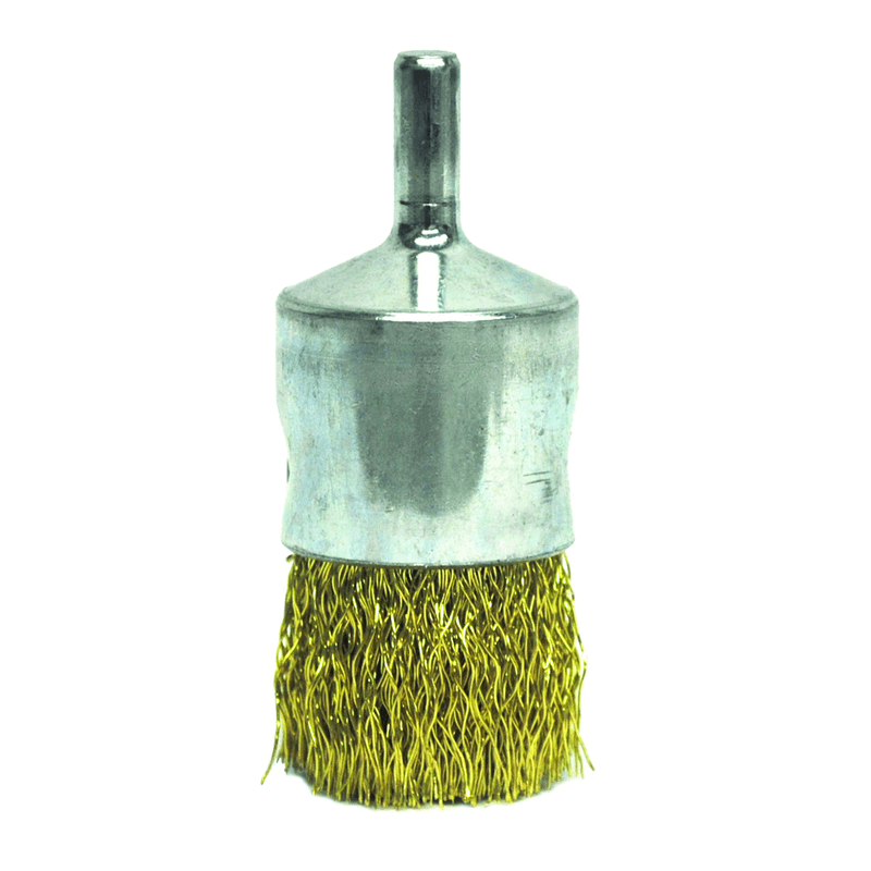 Weiler MK5110091 1" Crimped Wire End Brush-0.0118" Brass - Non-Sparking Wire Wheel