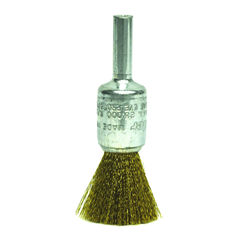 Weiler MK5110158 1/2" Crimped Wire End Brush-0.005" Brass - Non-Sparking Wire Wheel